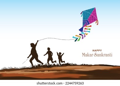 	
Happy makar sankranti bunte Kites für das Festival india Hintergrund