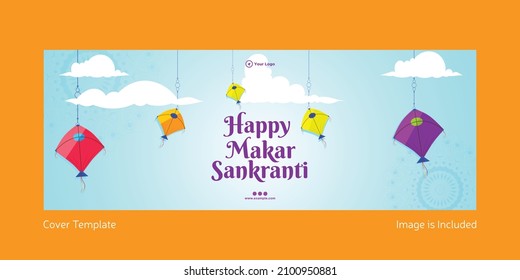 Happy Makar Sankranti cover page design template.