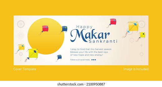 Happy Makar Sankranti cover page design template.