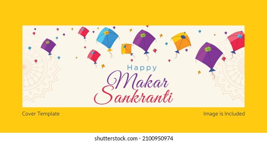 Happy Makar Sankranti cover page design template.