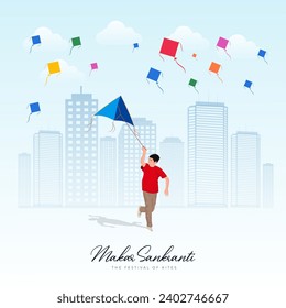 Happy Makar Sankranti Creative Social Media Post, Web Banner, Greeting, Print svg