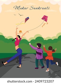 Happy Makar Sankranti Creative Social Media Post, Web Banner, Greeting, Print