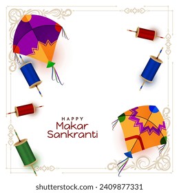 Happy Makar Sankranti cultural Indian festival background vector
