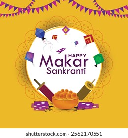 Happy Makar Sankranti Festival Background Design Template