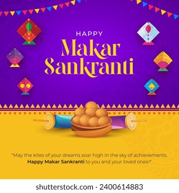 Happy Makar Sankranti Festival Greeting Background Template Design