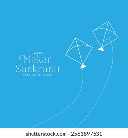 Happy Makar Sankranti Festival Greeting Background Template Design. Makar Sankranti wallpaper with colorful kite string for festival of India. Makar Sankranti, the religious festival of India.