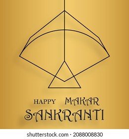 Happy Makar Sankranti festival, the Maghi Hindu festival during the lohri period festival with oriental elements on paper color background