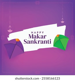 Happy Makar sankranti festival with two kite