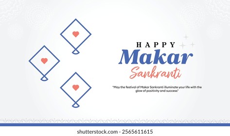 Happy Makar Sankranti Greeting Card with Kites and Festive Wishes