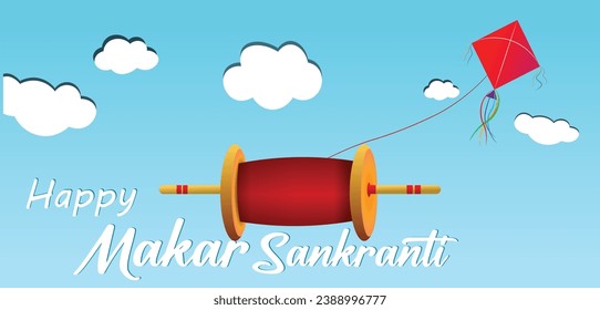 Happy Makar Sankranti holiday India festival background  