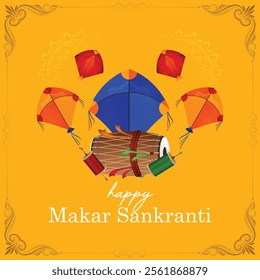 Happy Makar Sankranti holiday India festival