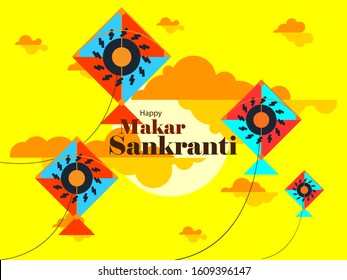 happy makar sankranti illustration in vector file
