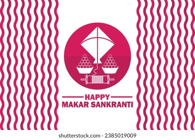 Happy Makar Sankranti. indian festivals concept. Vector illustration. Suitable for greeting card, poster and banner.