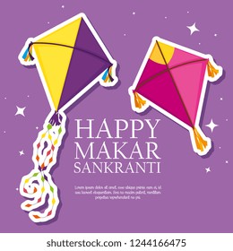 happy makar sankranti with kites to festival