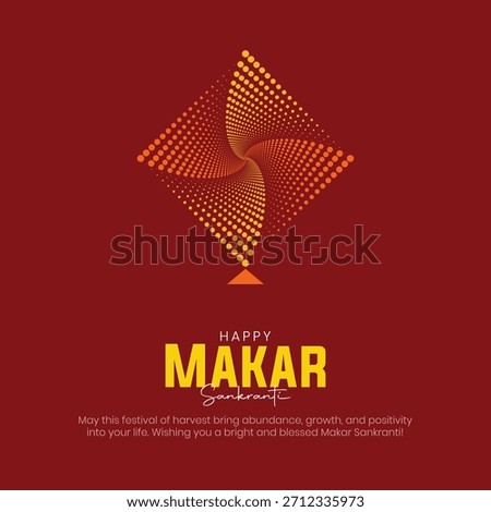 Happy Makar Sankranti Post and Greeting Card. Modern and Minimal Makar Sankranti Creative Poster Vector Illustration