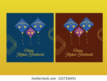 Happy Makar Sankranti Premium Festival Kites Vector Graphic, Beautiful Makar Sankrati Vector
