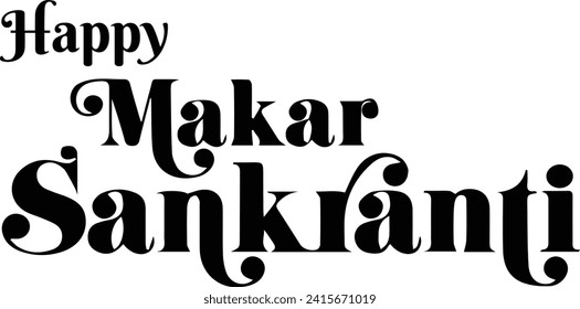 EIN GLÜCKLICHER MAKAR SANKRANTI-Text einzeln auf weißem Hintergrund