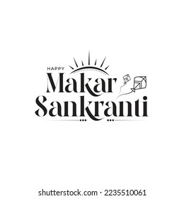 Happy Makar Sankranti Text Typography Design Template