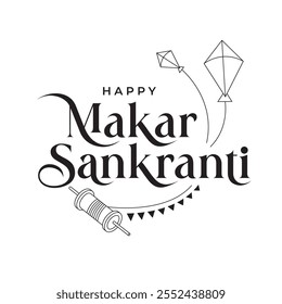 Happy Makar Sankranti Texto Tipografia Modelo de design