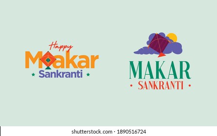 Happy Makar Sankranti typography layout design template