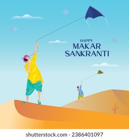 Happy Makar Sankranti Uttarayan Creative Kites
