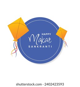 Happy Makar Sankranti Uttarayan Creative Kites Greeting Design