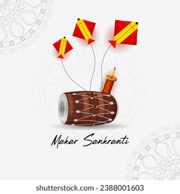 Happy Makar Sankranti vector. Makar Sankranti Background illustrator.