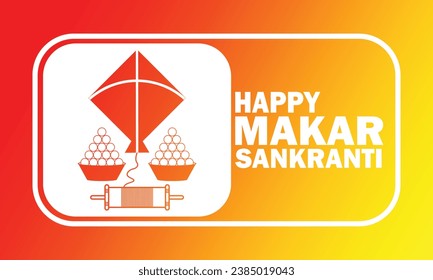 Happy Makar Sankranti Vector illustration. indian festivals concept. Suitable for greeting card, poster and banner.