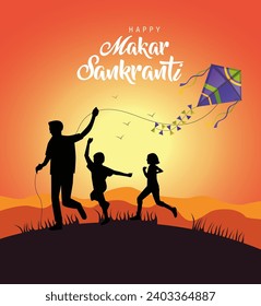 Happy Makar Sankranti wallpaper with colorful kite string for festival of India. abstract vector illustration design svg