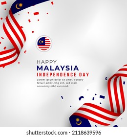 Happy Malaysia Independence Day August 31th Celebration Vector Design Illustration. Template for Poster, Banner, Advertising, Greeting Card or Print Design Element