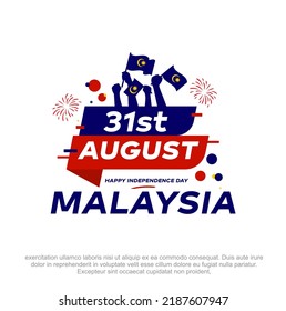 Happy Malaysia independence day design. Malaysia independence day 31st August vector design. Malaysia independence celebration banner and poster design.
