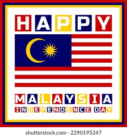 Happy Malaysia independence day Vector Template Design Illustration