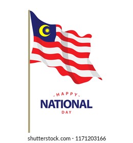 Happy Malaysia National Day Vector Template Design Illustration