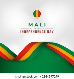 Happy Mali Independence Day September 22th Celebration Vector Design Illustration. Template for Poster, Banner, Advertising, Greeting Card or Print Design Element