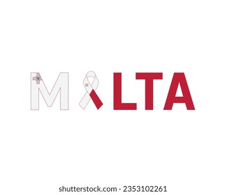 Happy Malta Independence day, Malta Independence day, Malta, Malta Ribbon Flag, 21st September, 21 September, Independence, National Day, Ribbon Flag, Flag, Typographic Design Editable Vector Icon Eps