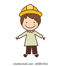 happy man architect icon, vector illustration design