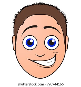 Happy man avatar on a white background, Vector illustration