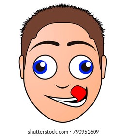 Happy man avatar on a white background, Vector illustration