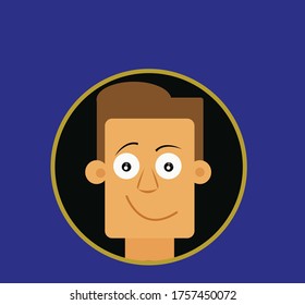 happy man avatar. vector illustration. eps10