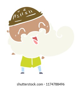 happy man with beard and winter hat