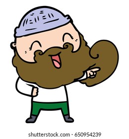 happy man with beard and winter hat