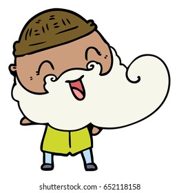 hombre feliz con barba y sombrero de invierno
