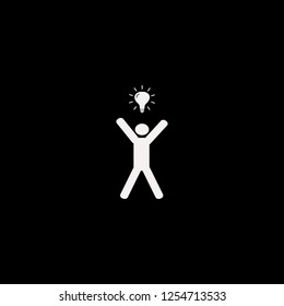 happy man bulb vector icon. flat happy man bulb design. happy man bulb illustration for graphic 