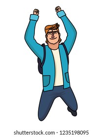 Happy man cartoon