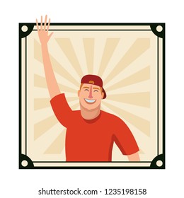 Happy man cartoon