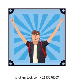 Happy man cartoon
