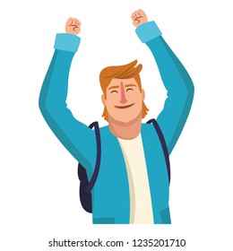 Happy man cartoon