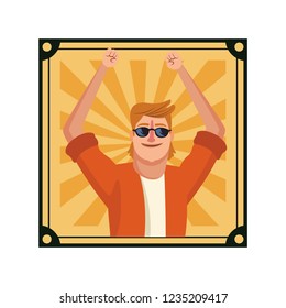 Happy man cartoon