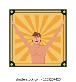 Happy man cartoon