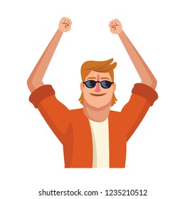 Happy man cartoon